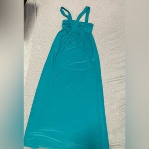 Blue stretchy maxi dress
